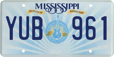 MS license plate YUB961
