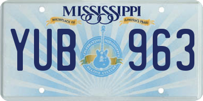 MS license plate YUB963