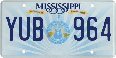 MS license plate YUB964