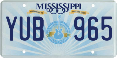 MS license plate YUB965