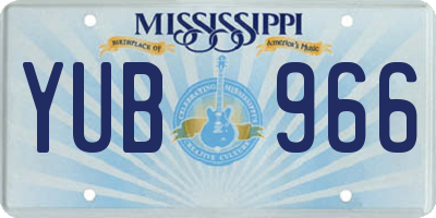 MS license plate YUB966