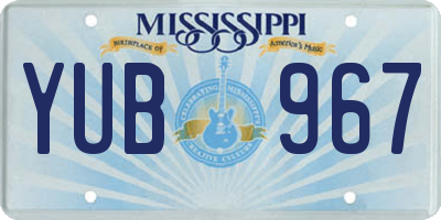 MS license plate YUB967