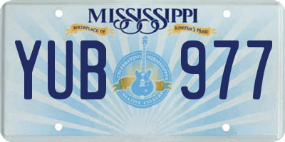 MS license plate YUB977