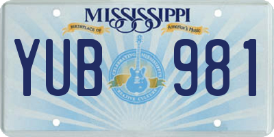 MS license plate YUB981
