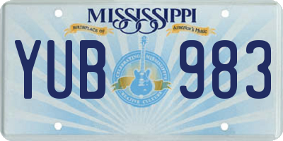 MS license plate YUB983