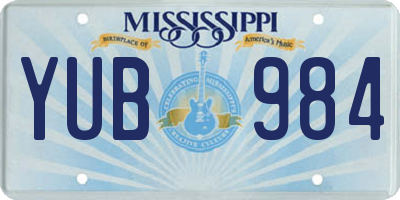 MS license plate YUB984