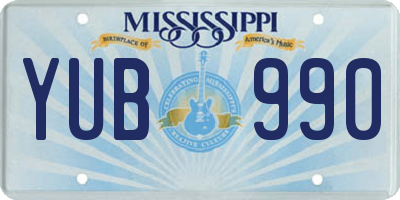 MS license plate YUB990