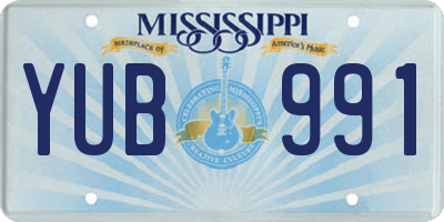MS license plate YUB991