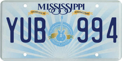 MS license plate YUB994
