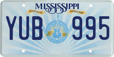 MS license plate YUB995