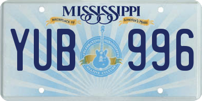 MS license plate YUB996