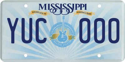MS license plate YUC000
