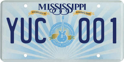 MS license plate YUC001