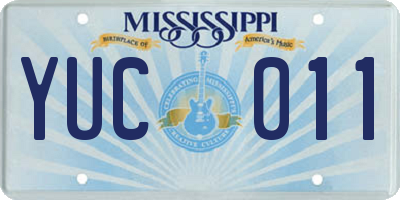 MS license plate YUC011