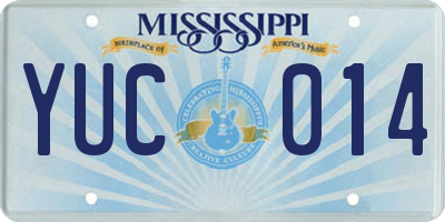 MS license plate YUC014