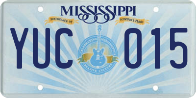 MS license plate YUC015