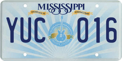 MS license plate YUC016