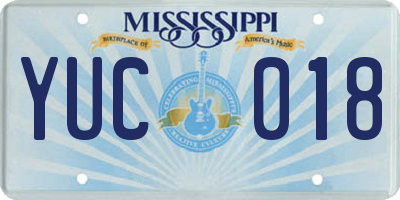MS license plate YUC018