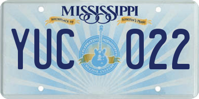 MS license plate YUC022