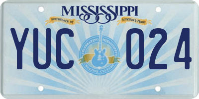 MS license plate YUC024
