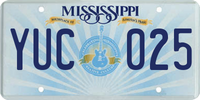 MS license plate YUC025