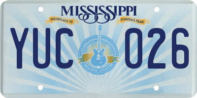 MS license plate YUC026