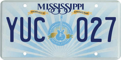 MS license plate YUC027