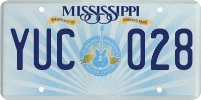 MS license plate YUC028