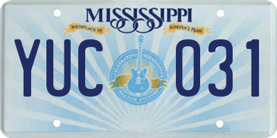 MS license plate YUC031
