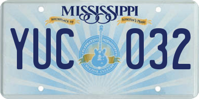MS license plate YUC032