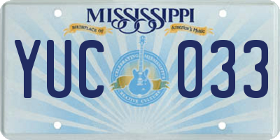 MS license plate YUC033
