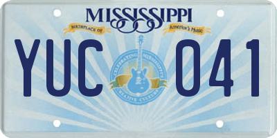 MS license plate YUC041