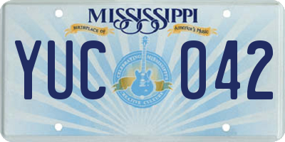 MS license plate YUC042