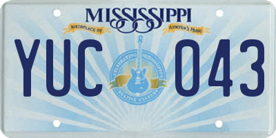 MS license plate YUC043