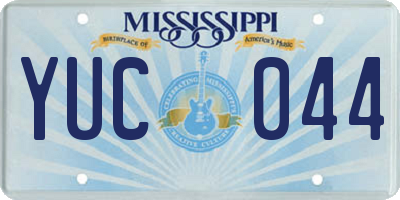 MS license plate YUC044