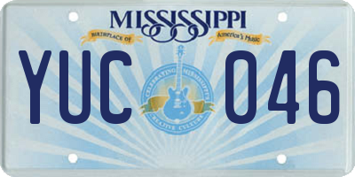 MS license plate YUC046