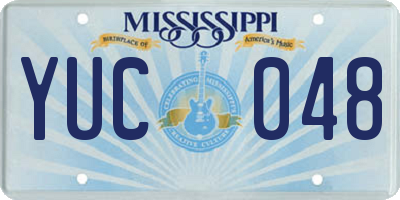 MS license plate YUC048