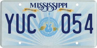 MS license plate YUC054