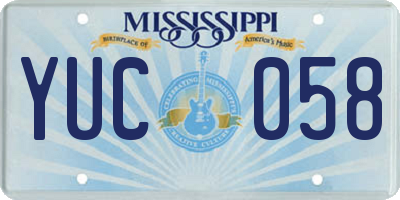 MS license plate YUC058
