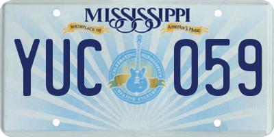 MS license plate YUC059