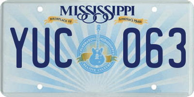 MS license plate YUC063