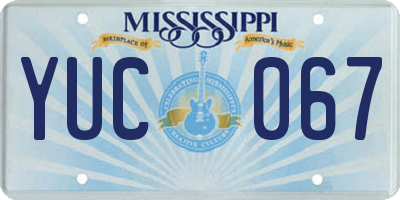 MS license plate YUC067
