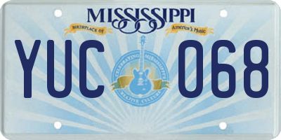 MS license plate YUC068