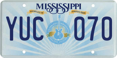 MS license plate YUC070