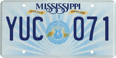 MS license plate YUC071