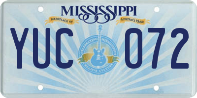 MS license plate YUC072