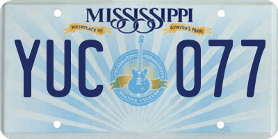MS license plate YUC077