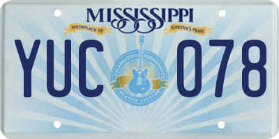 MS license plate YUC078