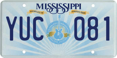 MS license plate YUC081