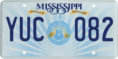 MS license plate YUC082